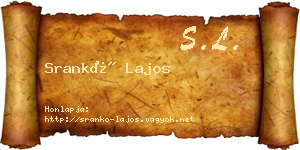 Srankó Lajos névjegykártya