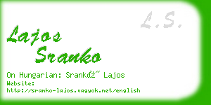 lajos sranko business card